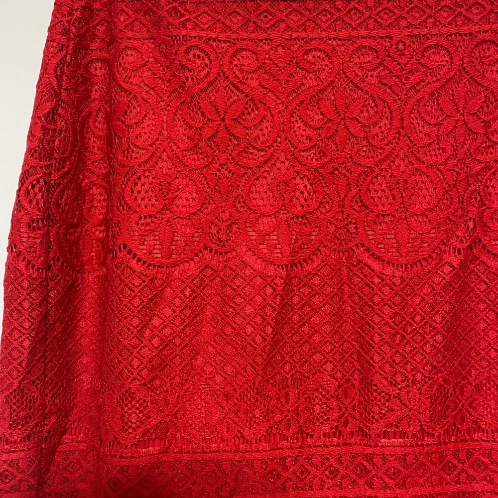 Bebe red lace skirt/crop top 2 piece set size XS - Picture 16 of 17